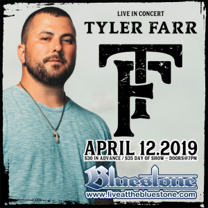 Tyler Farr LIVE in Columbus, Ohio April 12th @ The Bluestone