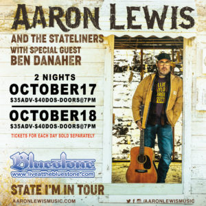 Aaron Lewis LIVE Oct 18th @ The Bluestone 